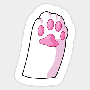 cute little white cat's paw saying hello! Sticker